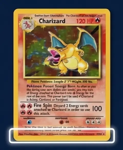 Copyright text must explicitly read 1999-2000. Base Set Charizard Real vs Fake