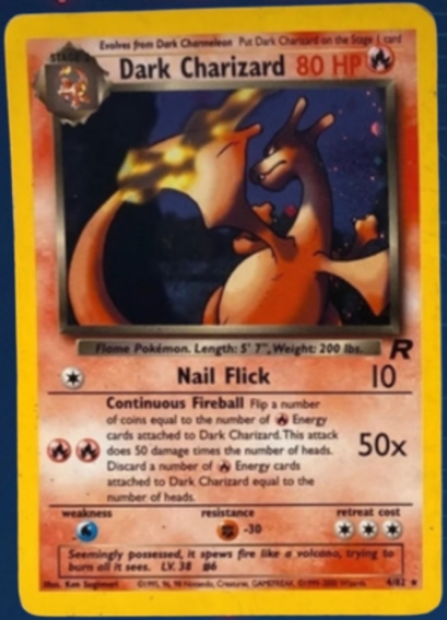 Dark Charizard card Unlimited Holo REPLICA