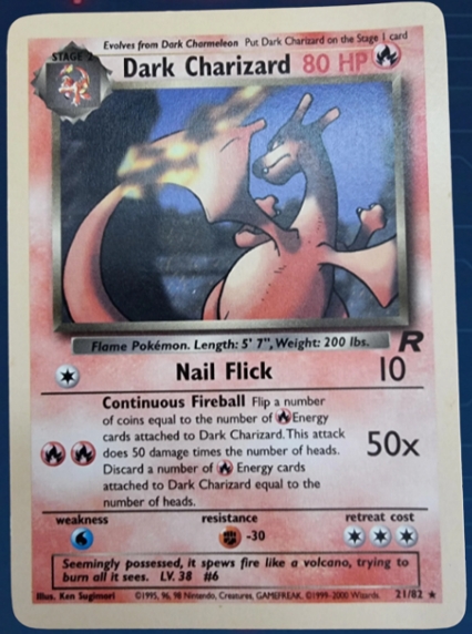 Dark Charizard card Unlimited Non-Holo REPLICA