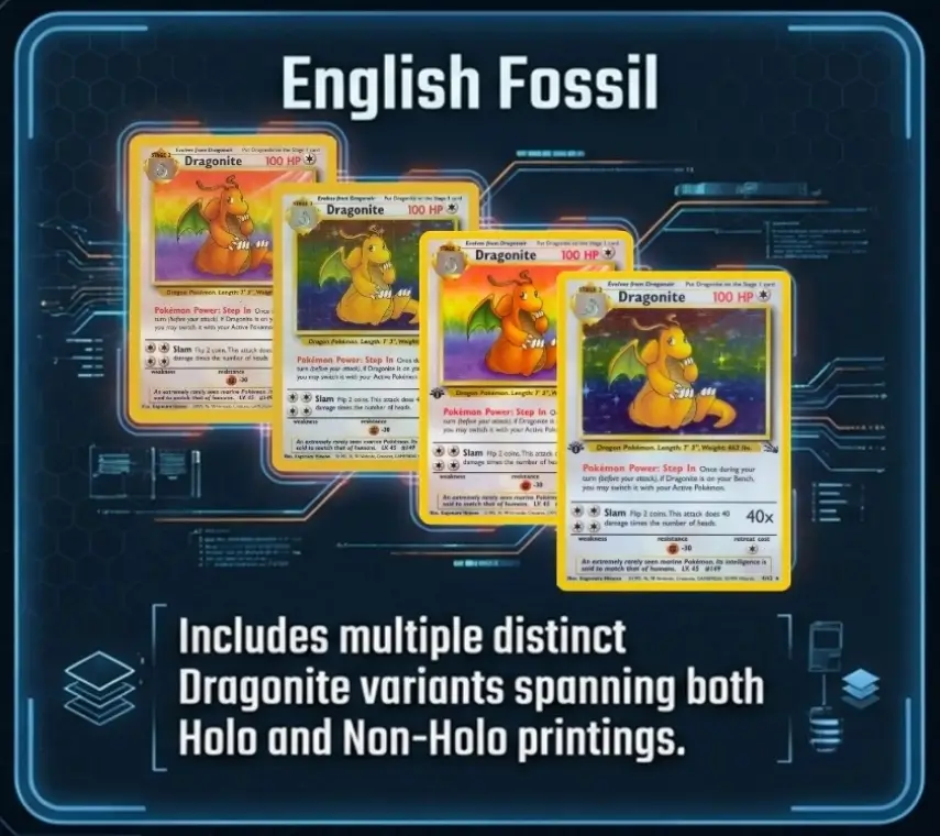 English Fossil Fossil Dragonite card