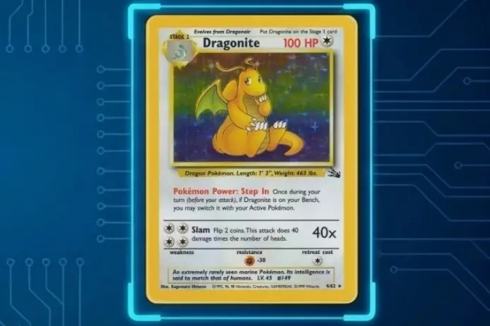Unlimited Fossil Dragonite card