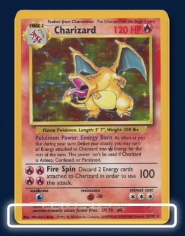 base set charizard 1999-2000 check copyright text