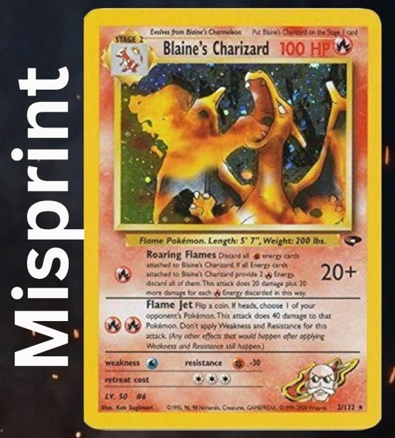 Blaine’s Charizard Misprint Unlimited Versions