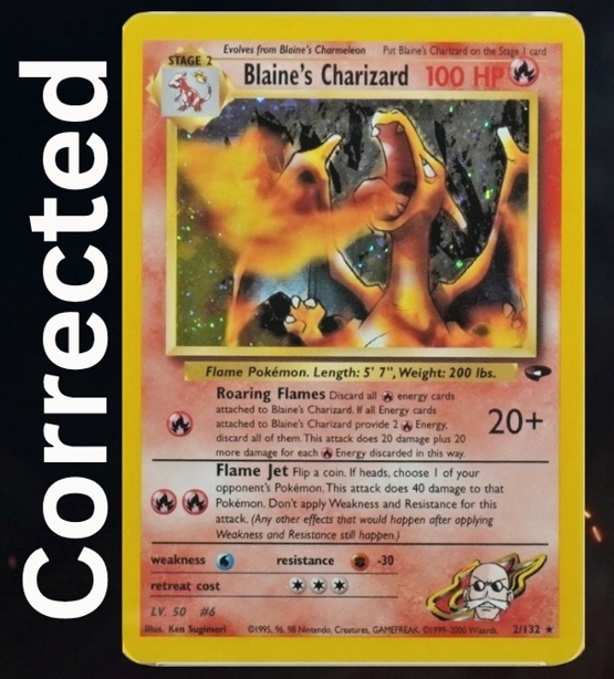 Blaine’s Charizard Correct Unlimited Versions
