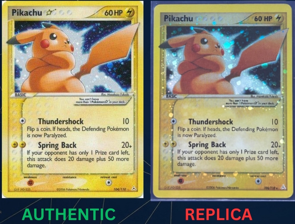 PIKACHU ★ Gold Star AUTHENTIC vs REPLICA