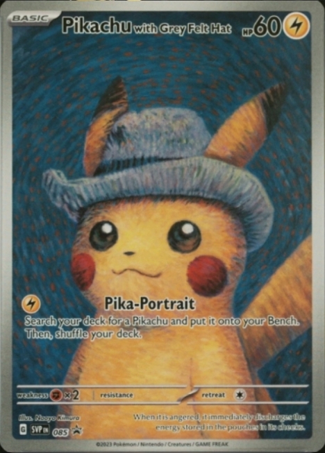 Pikachu with Grey Felt Hat #85 AUTHENTIC