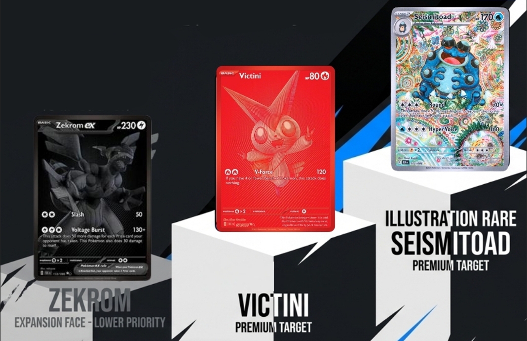ZEKROM, VICTINI, ILLUSTRATION RARE SEISMITOAD